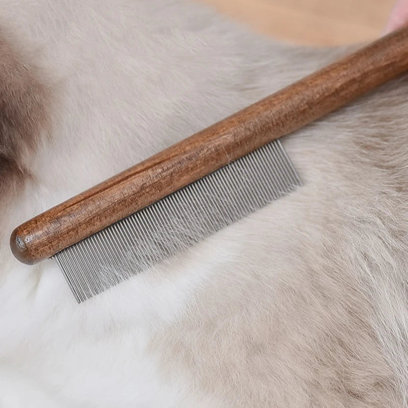 Profi-Entfilzungskamm mit Holzgriff – Hund & Katze